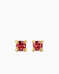 Micro Chatelaine® Stud Earrings in 18K Yellow Gold with Garnet, 4.8mm