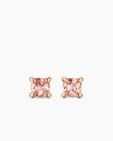 Micro Chatelaine® Stud Earrings in 18K Rose Gold with Morganite, 4.8mm