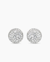 Pavé Stud Earrings in 18K Yellow Gold with Diamonds, 12mm
