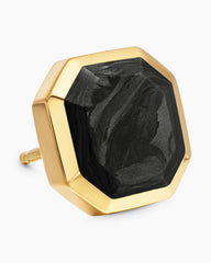 Streamline® Stud Earring in 18K Yellow Gold with Forged Carbon, 10.5mm