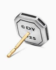 Streamline® Pavé Stud Earring in Sterling Silver with Black Diamonds, 10mm