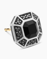 Streamline® Pavé Stud Earring in Sterling Silver with Black Diamonds, 10mm