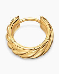 Sculpted Cable Hoop Earring in 18K Yellow Gold, 12.8mm