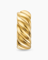 Sculpted Cable Hoop Earring in 18K Yellow Gold, 12.8mm