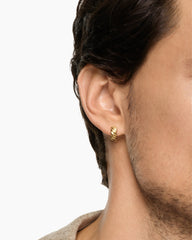 Sculpted Cable Hoop Earring in 18K Yellow Gold, 12.8mm