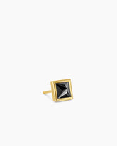 Pyramid Stud Earring in 18K Yellow Gold with Black Diamond, 6.6mm