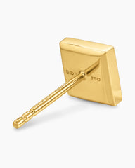 Pyramid Stud Earring in 18K Yellow Gold with Garnet, 6.6mm