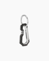Streamline® Carabineer Keychain in Sterling Silver with Forged Carbon, 57.5mm