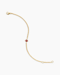 Chatelaine® Teen Bracelet in 18K Yellow Gold with Garnet, 4mm