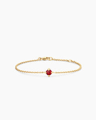 Chatelaine® Teen Bracelet in 18K Yellow Gold with Garnet, 4mm