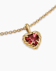 Cable Collectibles® Teen Heart Necklace in 18K Yellow Gold with Rhodolite Garnet