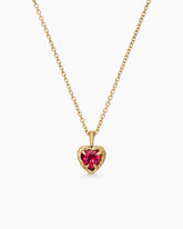 Cable Collectibles® Teen Heart Necklace in 18K Yellow Gold with Rhodolite Garnet
