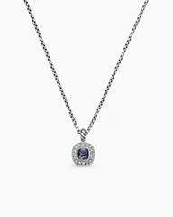 Albion® Teen Pendant Necklace in Sterling Silver with Black Orchid and Diamonds, 4mm
