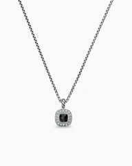 Albion® Teen Pendant Necklace in Sterling Silver with Black Onyx and Diamonds, 4mm