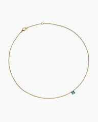 Chatelaine® Teen Necklace in 18K Yellow Gold with Hampton Blue Topaz, 4mm