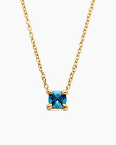 Chatelaine® Teen Necklace in 18K Yellow Gold with Hampton Blue Topaz, 4mm