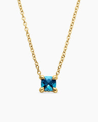 Chatelaine® Teen Necklace in 18K Yellow Gold with Hampton Blue Topaz, 4mm