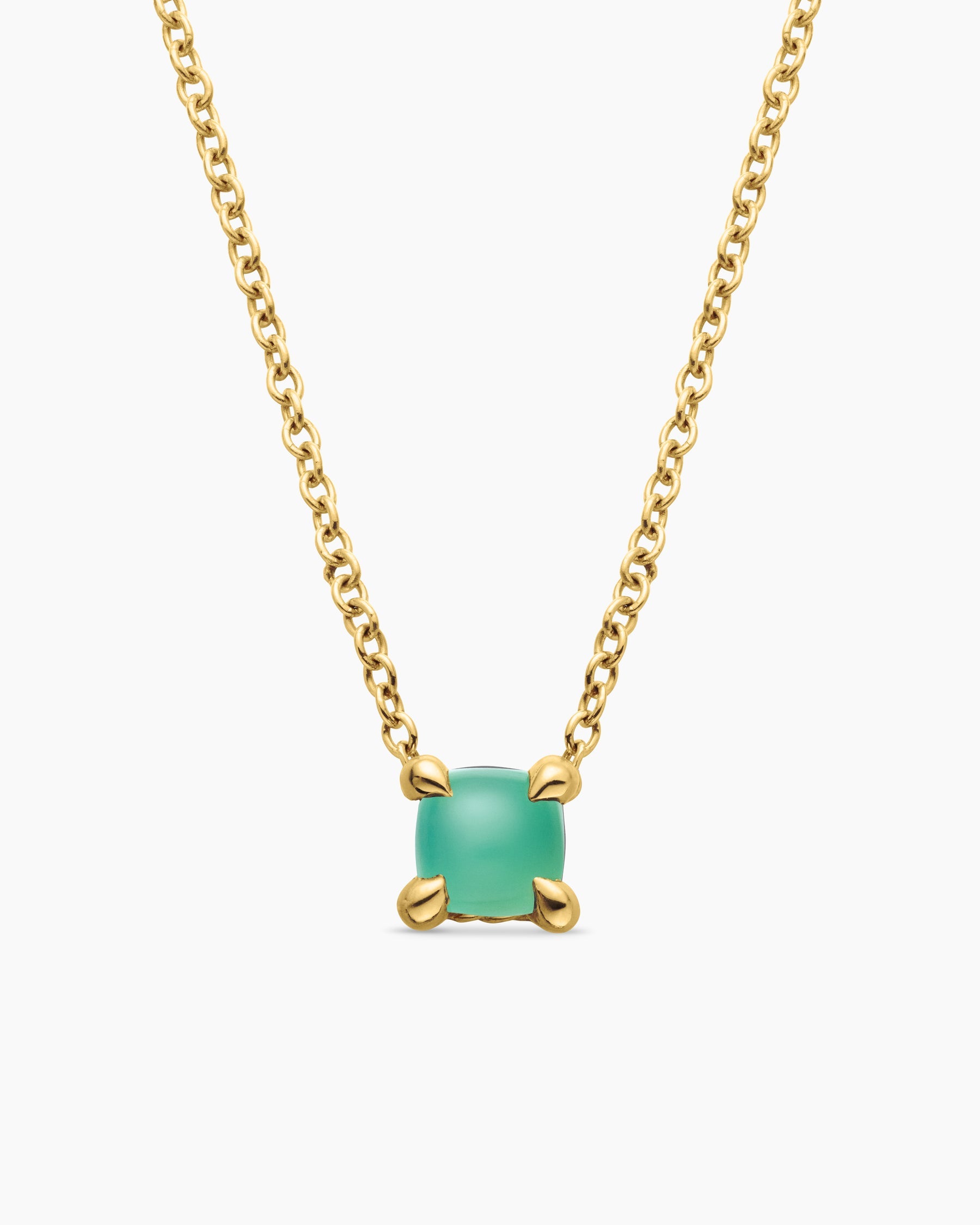 Chatelaine® Teen Necklace in 18K Yellow Gold with Chrysoprase, 4mm
