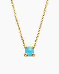 Chatelaine® Teen Necklace in 18K Yellow Gold with Turquoise, 4mm