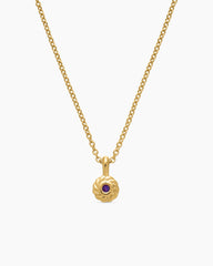 Cable Collectibles® Teen Birthstone Necklace in 18K Yellow Gold with Amethyst, 3mm