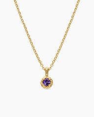 Cable Collectibles® Teen Birthstone Necklace in 18K Yellow Gold with Amethyst, 3mm