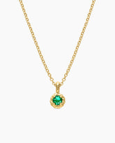Cable Collectibles® Teen Birthstone Necklace in 18K Yellow Gold with Emerald, 3mm