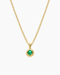 Cable Collectibles® Teen Birthstone Necklace in 18K Yellow Gold with Emerald, 3mm