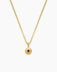 Cable Collectibles® Teen Birthstone Necklace in 18K Yellow Gold with Garnet, 3mm