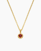 Cable Collectibles® Teen Birthstone Necklace in 18K Yellow Gold with Garnet, 3mm