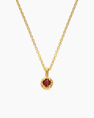 Cable Collectibles® Teen Birthstone Necklace in 18K Yellow Gold with Garnet, 3mm