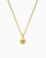 Cable Collectibles® Teen Birthstone Necklace in 18K Yellow Gold with Peridot, 3mm
