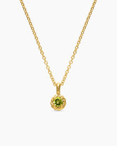 Cable Collectibles® Teen Birthstone Necklace in 18K Yellow Gold with Peridot, 3mm