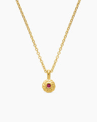 Cable Collectibles® Teen Birthstone Necklace in 18K Yellow Gold with Ruby, 3mm