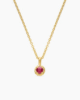 Cable Collectibles® Teen Birthstone Necklace in 18K Yellow Gold with Ruby, 3mm