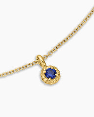 Cable Collectibles® Teen Birthstone Necklace in 18K Yellow Gold with Sapphire, 3mm