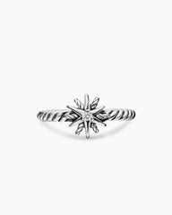Starburst Teen Ring in Sterling Silver with Center Diamond, 8mm