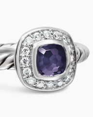 Albion® Teen Ring in Sterling Silver with Black Orchid and Diamonds, 4mm