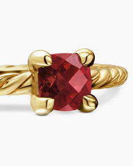 Chatelaine® Teen Ring in 18K Yellow Gold with Garnet, 4mm