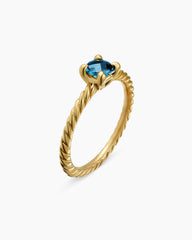 Chatelaine® Teen Ring in 18K Yellow Gold with Hampton Blue Topaz, 4mm