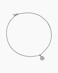 Petite Albion® Pendant Necklace in Sterling Silver with Prasiolite and Diamonds, 7mm