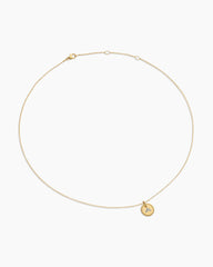 Initial Charm Necklace in 18K Yellow Gold with Diamond A