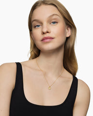 Initial Charm Necklace in 18K Yellow Gold with Diamond G