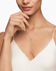 Initial Charm Necklace in 18K Yellow Gold with Diamond H