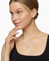 Initial Charm Necklace in 18K Yellow Gold with Diamond K