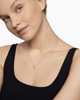 Initial Charm Necklace in 18K Yellow Gold with Diamond O