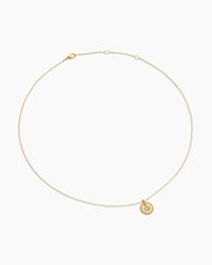 Initial Charm Necklace in 18K Yellow Gold with Diamond Q