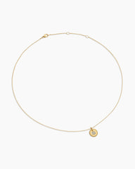 Initial Charm Necklace in 18K Yellow Gold with Diamond S