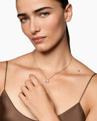 Cable Wrap Necklace in Sterling Silver with Crystal and Diamonds, 12.5mm