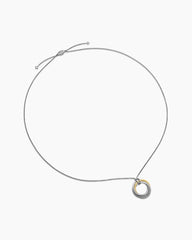 Crossover Pendant Necklace in Sterling Silver with 14K Yellow Gold, 37mm