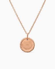 Cable Collectibles® Pavé Plate Necklace in 18K Rose Gold with Pink Sapphires, 11mm